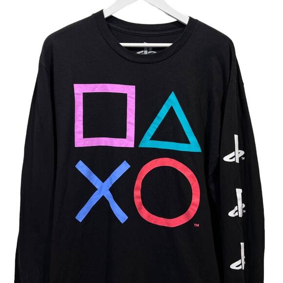 PlayStation PS Siea Controller Graphic Black Logo 100% Cotton T-Shirt Mens Mediu - Picture 2 of 8